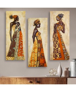 ΠΙΝΑΚΑΣ ΤΡΙΠΤΥΧΟ MDF AFRICAN STYLE WOMEN HM7204.03 60X0,3X50 εκ.