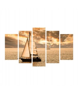 ΠΙΝΑΚΑΣ ΠΕΝΤΑΠΤΥΧΟ MDF SUNSET SAILING HM7206.01 100X0,3X60 εκ.