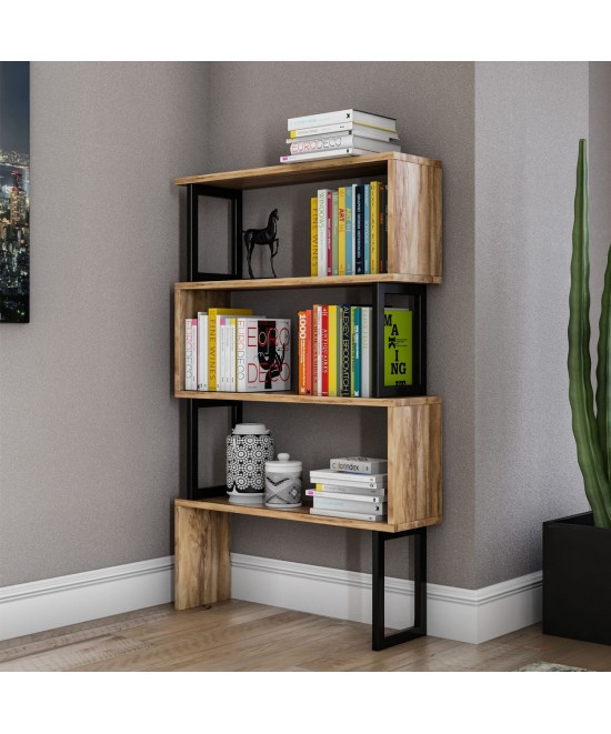 ΒΙΒΛΙΟΘΗΚΗ INGRID ΚΑΡΥΔΙ ΜΕ ΜΑΥΡΟ ΣΚΕΛΕΤΟ HM8867.01 80x22x128 εκ.