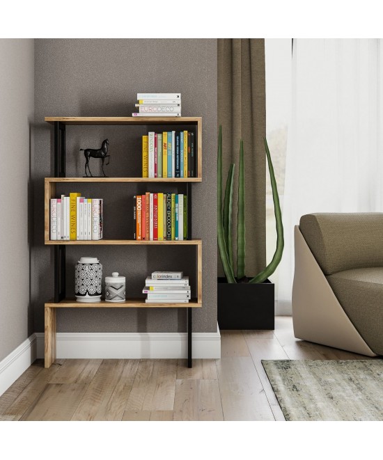 ΒΙΒΛΙΟΘΗΚΗ INGRID ΚΑΡΥΔΙ ΜΕ ΜΑΥΡΟ ΣΚΕΛΕΤΟ HM8867.01 80x22x128 εκ.