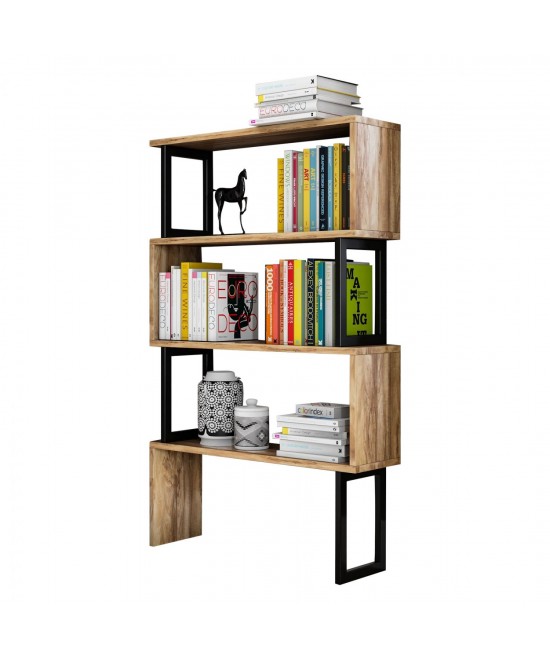 ΒΙΒΛΙΟΘΗΚΗ INGRID ΚΑΡΥΔΙ ΜΕ ΜΑΥΡΟ ΣΚΕΛΕΤΟ HM8867.01 80x22x128 εκ.