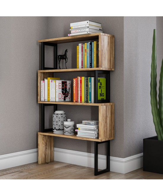 ΒΙΒΛΙΟΘΗΚΗ INGRID ΚΑΡΥΔΙ ΜΕ ΜΑΥΡΟ ΣΚΕΛΕΤΟ HM8867.01 80x22x128 εκ.