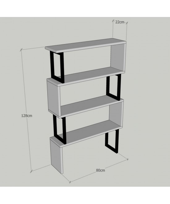 ΒΙΒΛΙΟΘΗΚΗ INGRID ΚΑΡΥΔΙ ΜΕ ΜΑΥΡΟ ΣΚΕΛΕΤΟ HM8867.01 80x22x128 εκ.