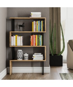 ΒΙΒΛΙΟΘΗΚΗ INGRID ΚΑΡΥΔΙ ΜΕ ΜΑΥΡΟ ΣΚΕΛΕΤΟ HM8867.01 80x22x128 εκ.