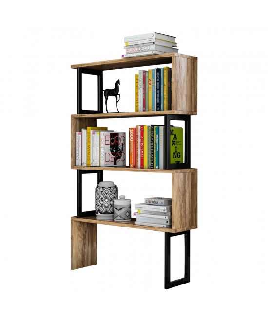 ΒΙΒΛΙΟΘΗΚΗ INGRID ΚΑΡΥΔΙ ΜΕ ΜΑΥΡΟ ΣΚΕΛΕΤΟ HM8867.01 80x22x128 εκ.