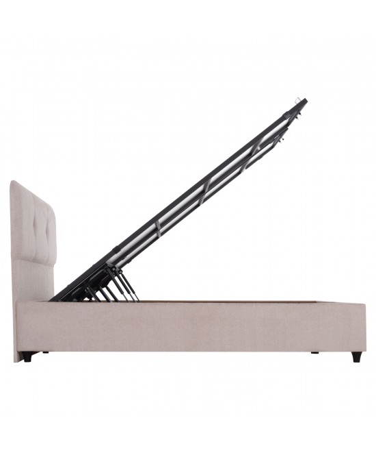 ΚΡΕΒΑΤΙ ΜΕ ΑΠΟΘ.ΧΩΡΟ DOLORES HM631.32 ΜΠΕΖ ΥΦΑΣΜΑ- ΓΙΑ ΣΤΡΩΜΑ 160x200εκ