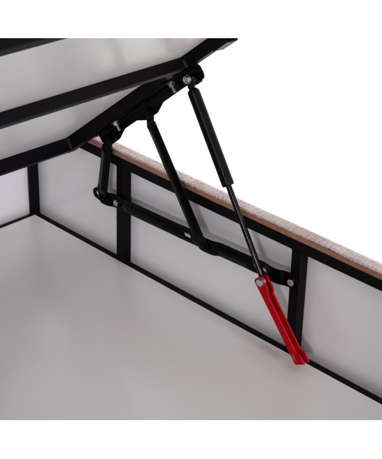 ΚΡΕΒΑΤΙ ΜΕ ΑΠΟΘ.ΧΩΡΟ DOLORES HM631.32 ΜΠΕΖ ΥΦΑΣΜΑ- ΓΙΑ ΣΤΡΩΜΑ 160x200εκ