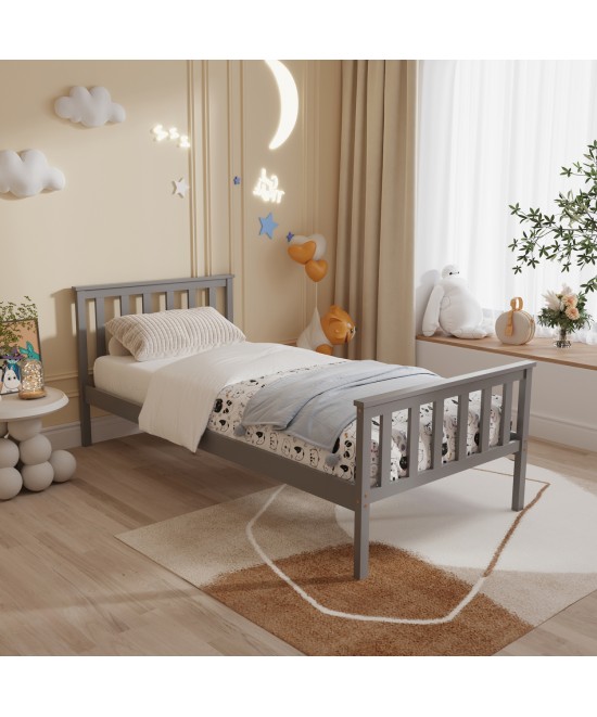 ΚΡΕΒΑΤΙ ΠΑΙΔΙΚΟ ΜΕ ΣΤΡΩΜΑ GIMLY HM21300.02 ΞΥΛΟ ΠΕΥΚΟΥ ΣΕ ΓΚΡΙ- ΓΙΑ ΣΤΡΩΜΑ 90x190εκ