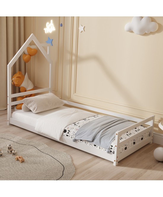 ΚΡΕΒΑΤΙ ΠΑΙΔΙΚΟ ΜΕ ΣΤΡΩΜΑ HOUSER HM21301 ΞΥΛΟ ΠΕΥΚΟΥ ΣΕ ΛΕΥΚΟ--ΣΤΡΩΜΑ 90x190εκ