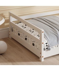 ΚΡΕΒΑΤΙ ΠΑΙΔΙΚΟ ΜΕ ΣΤΡΩΜΑ HOUSER HM21301 ΞΥΛΟ ΠΕΥΚΟΥ ΣΕ ΛΕΥΚΟ--ΣΤΡΩΜΑ 90x190εκ