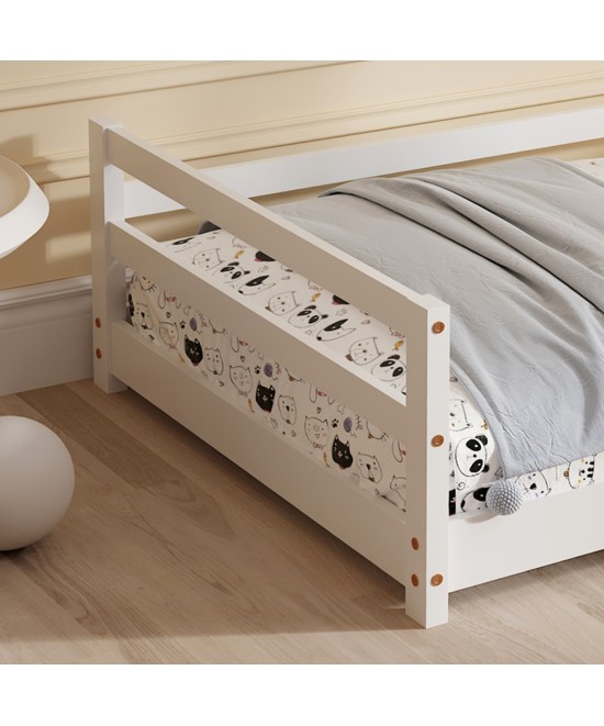 ΚΡΕΒΑΤΙ ΠΑΙΔΙΚΟ ΜΕ ΣΤΡΩΜΑ HOUSER HM21301 ΞΥΛΟ ΠΕΥΚΟΥ ΣΕ ΛΕΥΚΟ--ΣΤΡΩΜΑ 90x190εκ