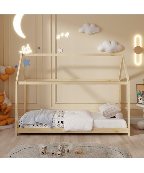 ΚΡΕΒΑΤΙ ΠΑΙΔΙΚΟ ΜΕ ΣΤΡΩΜΑ PEPE HM21302 ΞΥΛΟ ΠΕΥΚΟΥ ΣΕ ΦΥΣΙΚΟ--ΣΤΡΩΜΑ 90x190εκ