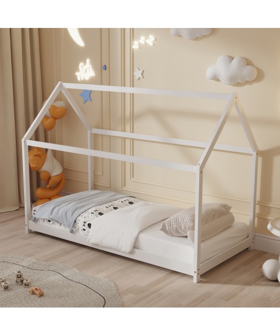 ΚΡΕΒΑΤΙ ΠΑΙΔΙΚΟ ΜΕ ΣΤΡΩΜΑ PEPE HM21302.01 ΞΥΛΟ ΠΕΥΚΟΥ ΣΕ ΛΕΥΚΟ--ΣΤΡΩΜΑ 90x190εκ