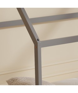 ΚΡΕΒΑΤΙ ΠΑΙΔΙΚΟ ΜΕ ΣΤΡΩΜΑ PEPE HM21302.02 ΞΥΛΟ ΠΕΥΚΟΥ ΣΕ ΓΚΡΙ--ΣΤΡΩΜΑ 90x190εκ