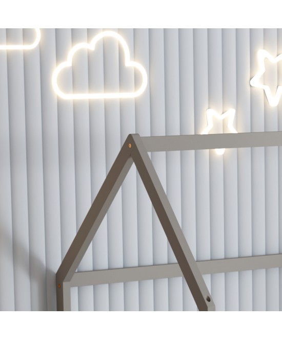 ΚΡΕΒΑΤΙ ΠΑΙΔΙΚΟ ΜΕ ΣΤΡΩΜΑ PHYLLIS HM21304.02 ΞΥΛΟ ΠΕΥΚΟΥ ΣΕ ΓΚΡΙ--ΣΤΡΩΜΑ 90x190εκ