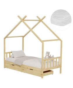 ΚΡΕΒΑΤΙ ΠΑΙΔΙΚΟ ΜΕ ΣΤΡΩΜΑ KLARICE HM21305 ΞΥΛΟ ΠΕΥΚΟΥ ΣΕ ΦΥΣΙΚΟ--ΣΤΡΩΜΑ 90x190εκ