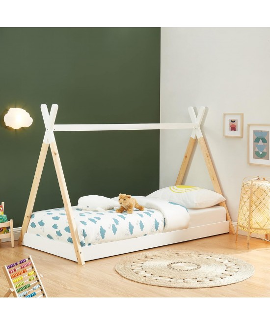 ΚΡΕΒΑΤΙ ΠΑΙΔΙΚΟ ΜΕ ΣΤΡΩΜΑ MUNK HM21308 ΞΥΛΟ ΠΕΥΚΟΥ ΦΥΣΙΚΟ-ΛΕΥΚΟ--ΣΤΡΩΜΑ 90x190εκ