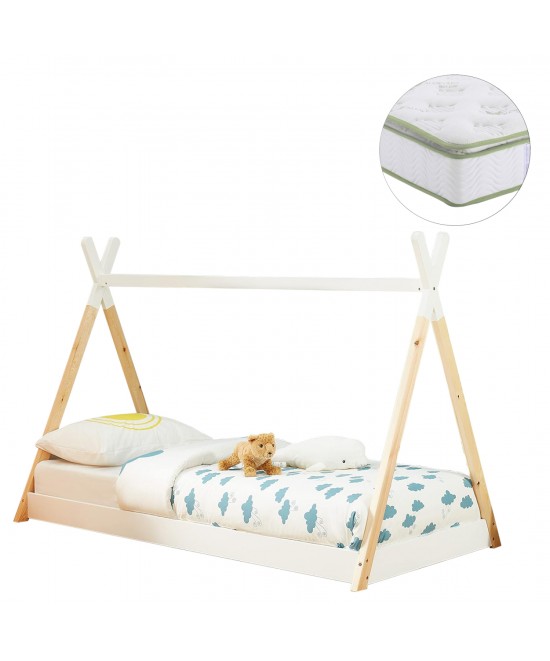 ΚΡΕΒΑΤΙ ΠΑΙΔΙΚΟ ΜΕ ΣΤΡΩΜΑ MUNK HM21308 ΞΥΛΟ ΠΕΥΚΟΥ ΦΥΣΙΚΟ-ΛΕΥΚΟ--ΣΤΡΩΜΑ 90x190εκ