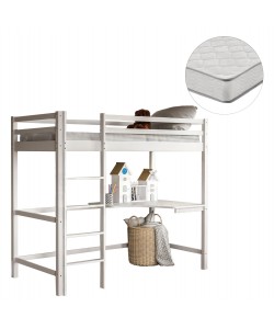 ΚΟΥΚΕΤΑ ΠΑΙΔΙΚΗ ΜΕ ΓΡΑΦΕΙΟ AKRON HM21311.01 ΞΥΛΟ ΠΕΥΚΟΥ ΛΕΥΚΟ--ME ΣΤΡΩΜΑ 90x190εκ