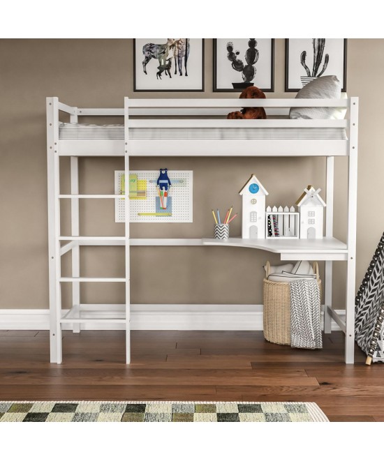 ΚΟΥΚΕΤΑ ΠΑΙΔΙΚΗ ΜΕ ΓΡΑΦΕΙΟ AKRON HM21311.01 ΞΥΛΟ ΠΕΥΚΟΥ ΛΕΥΚΟ--ME ΣΤΡΩΜΑ 90x190εκ