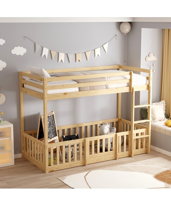 ΚΟΥΚΕΤΑ ΠΑΙΔΙΚΗ ΜΕ ΠΑΡΚΑΚΙ PLAYKID HM21312 ΞΥΛΟ ΠΕΥΚΟΥ ΦΥΣΙΚΟ--ME ΣΤΡΩΜΑ 90x190εκ