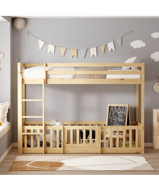 ΚΟΥΚΕΤΑ ΠΑΙΔΙΚΗ ΜΕ ΠΑΡΚΑΚΙ PLAYKID HM21312 ΞΥΛΟ ΠΕΥΚΟΥ ΦΥΣΙΚΟ--ME ΣΤΡΩΜΑ 90x190εκ