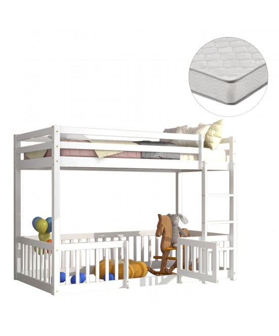 ΚΟΥΚΕΤΑ ΠΑΙΔΙΚΗ ΜΕ ΠΑΡΚΑΚΙ PLAYKID HM21312.01 ΞΥΛΟ ΠΕΥΚΟΥ ΛΕΥΚΟ--ME ΣΤΡΩΜΑ 90x190εκ
