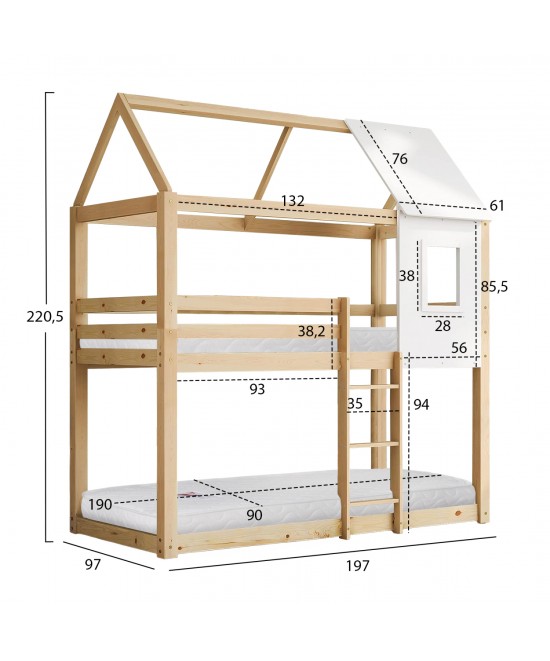 ΚΟΥΚΕΤΑ ΠΑΙΔΙΚΗ ΜΕ 2 ΣΤΡΩΜΑΤΑ HOOD HM21314 ΞΥΛΟ ΠΕΥΚΟΥ ΦΥΣΙΚΟ--ΣΤΡΩΜΑΤΑ 90x190εκ ΚΟΥΚΕΤΑ ΠΑΙΔΙΚΗ ΜΕ 2 ΣΤΡΩΜΑΤΑ HOOD HM21314 ΞΥΛΟ ΠΕΥΚΟΥ ΦΥΣΙΚΟ--ΣΤΡΩΜΑΤΑ 90x190εκ