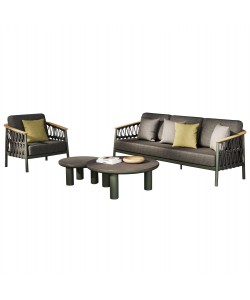 ΣΕΤ ΣΑΛΟΝΙ 5ΤΜΧ STREAM HM6426.07 ΠΡΑΣΙΝΟ ΑΛΟΥΜΙΝΙΟ-ΑΝΘΡΑΚΙ ΣΧΟΙΝΙ-OLEFIN