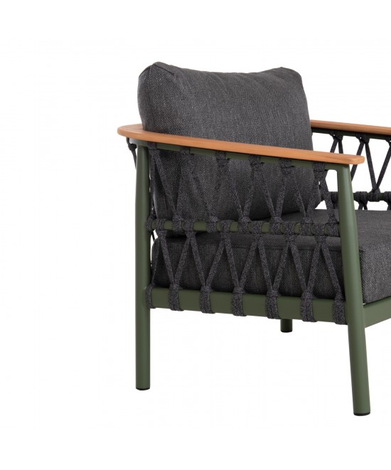 ΣΕΤ ΣΑΛΟΝΙ 5ΤΜΧ STREAM HM6426.07 ΠΡΑΣΙΝΟ ΑΛΟΥΜΙΝΙΟ-ΑΝΘΡΑΚΙ ΣΧΟΙΝΙ-OLEFIN