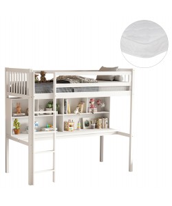 ΚΟΥΚΕΤΑ ΠΑΙΔΙΚΗ ΜΕ ΓΡΑΦΕΙΟ LIBRO HM21317 ΞΥΛΟ ΠΕΥΚΟΥ ΛΕΥΚΟ--ME ΣΤΡΩΜΑ 90x190εκ