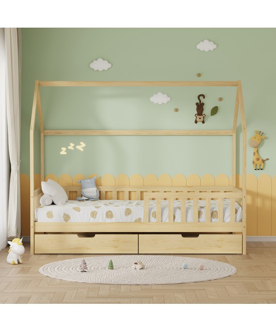 ΚΡΕΒΑΤΙ ΠΑΙΔΙΚΟ ΜΕ ΣΥΡΤΑΡΙΑ PHYLLIS HM21324 ΞΥΛΟ ΠΕΥΚΟΥ ΦΥΣΙΚΟ--ΜΕ ΣΤΡΩΜΑ 90x190εκ