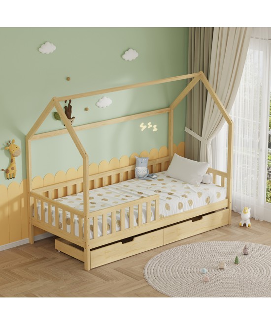 ΚΡΕΒΑΤΙ ΠΑΙΔΙΚΟ ΜΕ ΣΥΡΤΑΡΙΑ PHYLLIS HM21324 ΞΥΛΟ ΠΕΥΚΟΥ ΦΥΣΙΚΟ--ΜΕ ΣΤΡΩΜΑ 90x190εκ