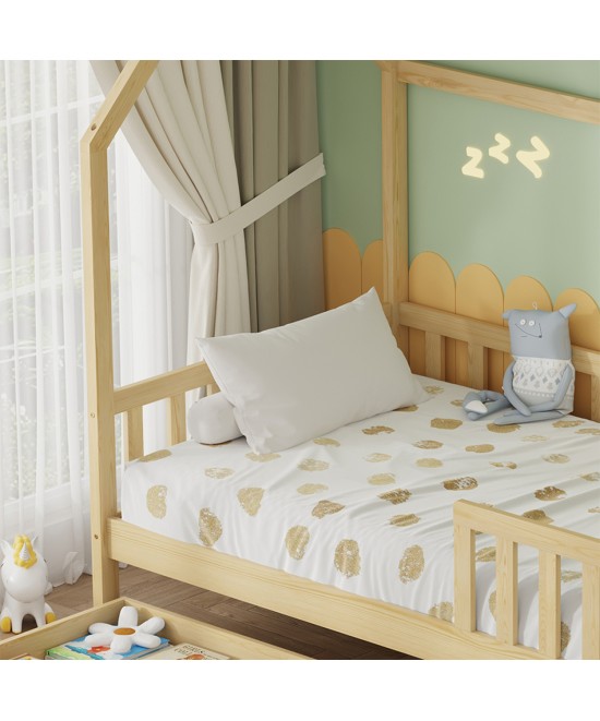ΚΡΕΒΑΤΙ ΠΑΙΔΙΚΟ ΜΕ ΣΥΡΤΑΡΙΑ PHYLLIS HM21324 ΞΥΛΟ ΠΕΥΚΟΥ ΦΥΣΙΚΟ--ΜΕ ΣΤΡΩΜΑ 90x190εκ