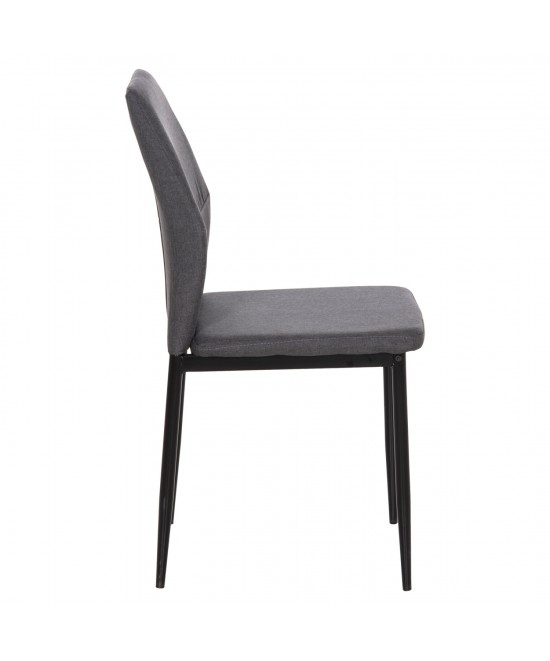 ΚΑΡΕΚΛΑ ΤΡΑΠΕΖΑΡΙΑΣ DIAZ HM18346.01 ΓΚΡΙ ΥΦΑΣΜΑ-ΜΕΤΑΛΛΙΚΑ ΠΟΔΙΑ ΜΑΥΡΑ 43x52x87Υεκ.