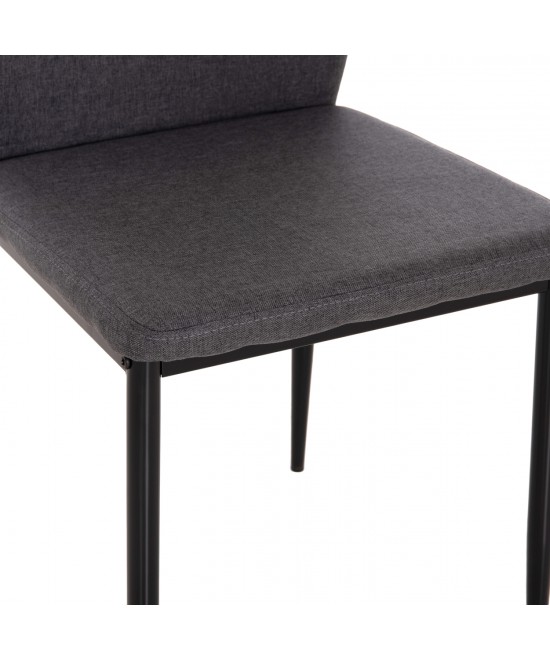 ΚΑΡΕΚΛΑ ΤΡΑΠΕΖΑΡΙΑΣ DIAZ HM18346.01 ΓΚΡΙ ΥΦΑΣΜΑ-ΜΕΤΑΛΛΙΚΑ ΠΟΔΙΑ ΜΑΥΡΑ 43x52x87Υεκ.