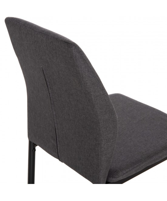 ΚΑΡΕΚΛΑ ΤΡΑΠΕΖΑΡΙΑΣ DIAZ HM18346.01 ΓΚΡΙ ΥΦΑΣΜΑ-ΜΕΤΑΛΛΙΚΑ ΠΟΔΙΑ ΜΑΥΡΑ 43x52x87Υεκ.