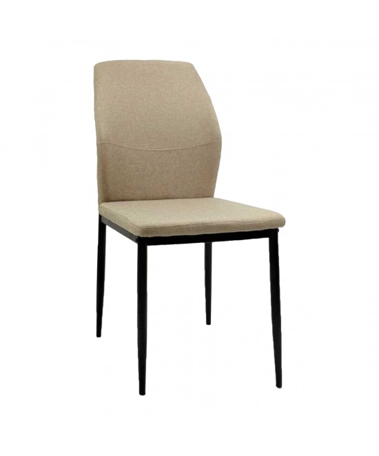 ΚΑΡΕΚΛΑ ΤΡΑΠΕΖΑΡΙΑΣ DIAZ HM18346.04 ΜΠΕΖ ΥΦΑΣΜΑ-ΜΕΤΑΛΛΙΚΑ ΠΟΔΙΑ ΜΑΥΡΑ 43x52x87Υεκ.