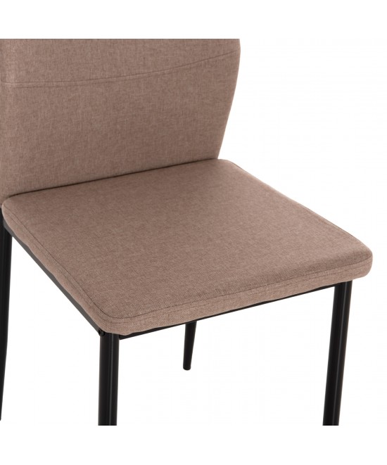 ΚΑΡΕΚΛΑ ΤΡΑΠΕΖΑΡΙΑΣ DIAZ HM18346.04 ΜΠΕΖ ΥΦΑΣΜΑ-ΜΕΤΑΛΛΙΚΑ ΠΟΔΙΑ ΜΑΥΡΑ 43x52x87Υεκ.