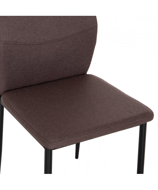 ΚΑΡΕΚΛΑ ΤΡΑΠΕΖΑΡΙΑΣ DIAZ HM18346.03 ΚΑΦΕ ΥΦΑΣΜΑ-ΜΕΤΑΛΛΙΚΑ ΠΟΔΙΑ ΜΑΥΡΑ 43x52x87Υεκ.