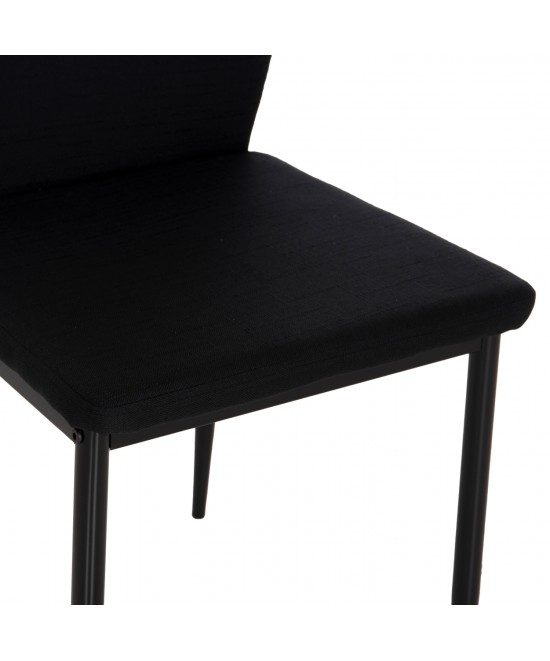 ΚΑΡΕΚΛΑ ΤΡΑΠΕΖΑΡΙΑΣ DIAZ HM18346.02 ΜΑΥΡΟ ΥΦΑΣΜΑ & ΜΕΤΑΛΛΙΚΑ ΠΟΔΙΑ 43x52x87Υεκ.