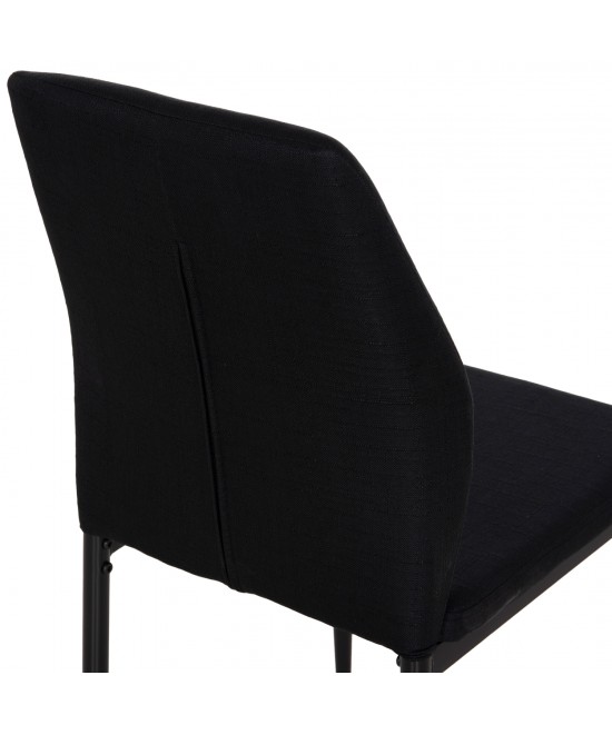 ΚΑΡΕΚΛΑ ΤΡΑΠΕΖΑΡΙΑΣ DIAZ HM18346.02 ΜΑΥΡΟ ΥΦΑΣΜΑ & ΜΕΤΑΛΛΙΚΑ ΠΟΔΙΑ 43x52x87Υεκ.