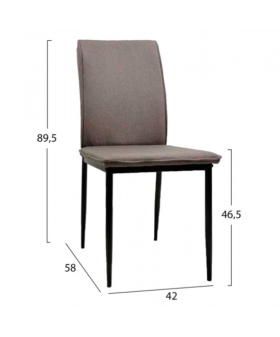 ΚΑΡΕΚΛΑ ΤΡΑΠΕΖΑΡΙΑΣ PERKY HM18347.03 ΚΑΦΕ ΥΦΑΣΜΑ-ΜΕΤΑΛ. ΠΟΔΙΑ ΜΑΥΡΑ 44x60x87Υεκ