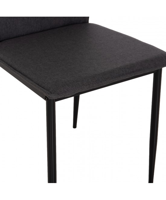 ΚΑΡΕΚΛΑ ΤΡΑΠΕΖΑΡΙΑΣ PERKY HM18347.01 ΓΚΡΙ ΥΦΑΣΜΑ-ΜΕΤΑΛ. ΠΟΔΙΑ ΜΑΥΡΑ 44x60x87Υεκ