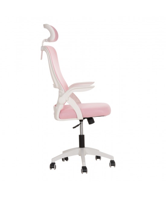 ΚΑΡΕΚΛΑ ΓΡΑΦΕΙΟΥ BLAZER HM1205.04 ΡΟΖ MESH-ΛΕΥΚΟΣ ΣΚΕΛΕΤΟΣ 60x58x110-130Υεκ.