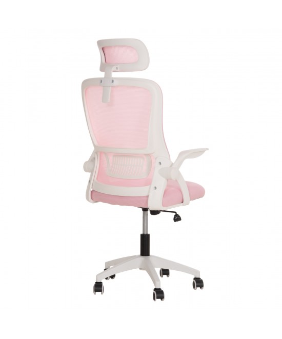 ΚΑΡΕΚΛΑ ΓΡΑΦΕΙΟΥ BLAZER HM1205.04 ΡΟΖ MESH-ΛΕΥΚΟΣ ΣΚΕΛΕΤΟΣ 60x58x110-130Υεκ.