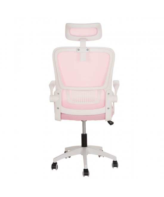 ΚΑΡΕΚΛΑ ΓΡΑΦΕΙΟΥ BLAZER HM1205.04 ΡΟΖ MESH-ΛΕΥΚΟΣ ΣΚΕΛΕΤΟΣ 60x58x110-130Υεκ.