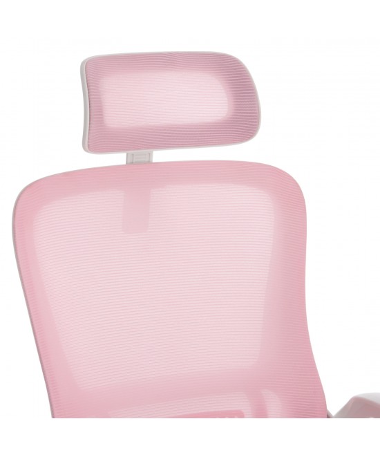 ΚΑΡΕΚΛΑ ΓΡΑΦΕΙΟΥ BLAZER HM1205.04 ΡΟΖ MESH-ΛΕΥΚΟΣ ΣΚΕΛΕΤΟΣ 60x58x110-130Υεκ.