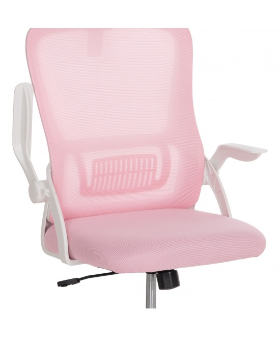 ΚΑΡΕΚΛΑ ΓΡΑΦΕΙΟΥ BLAZER HM1205.04 ΡΟΖ MESH-ΛΕΥΚΟΣ ΣΚΕΛΕΤΟΣ 60x58x110-130Υεκ.