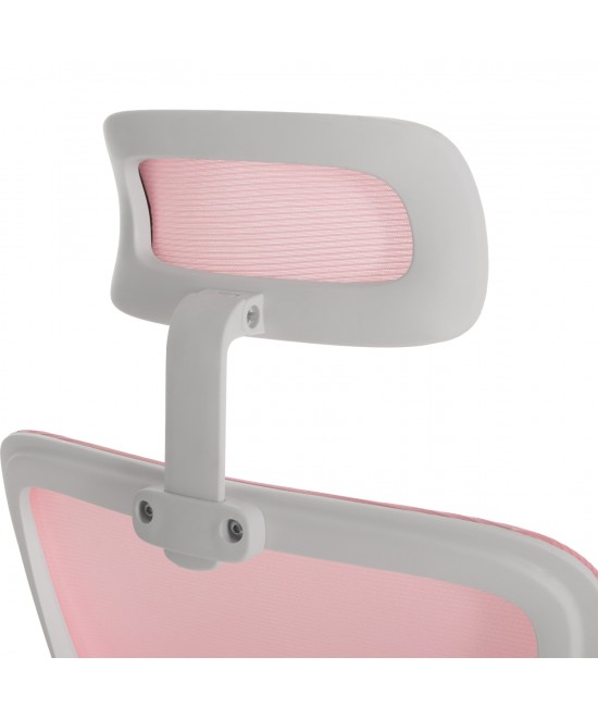 ΚΑΡΕΚΛΑ ΓΡΑΦΕΙΟΥ BLAZER HM1205.04 ΡΟΖ MESH-ΛΕΥΚΟΣ ΣΚΕΛΕΤΟΣ 60x58x110-130Υεκ.